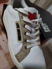 love moschino scarpe bianco  oro