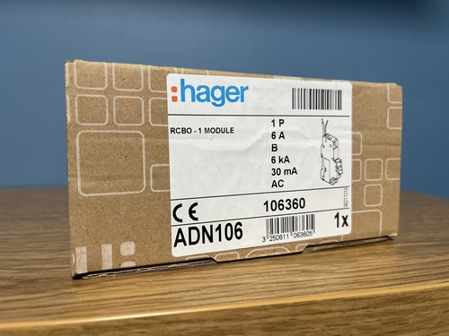 Hager 6amp rcbo adn106 6ka - rcbo, b6