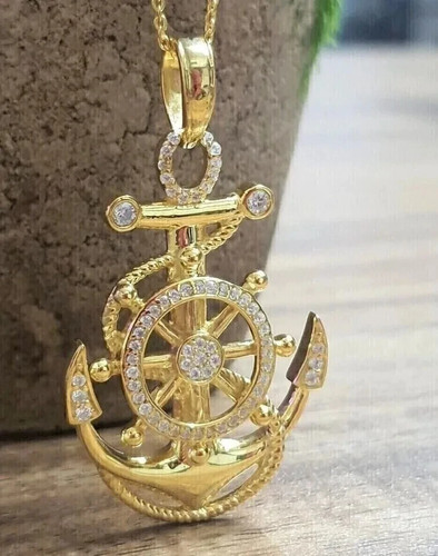 Ciondolo ancora uomo diamante