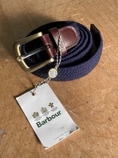 Cintura uomo Barbour elasticizzata in tessuto vita 34-42 pollici nuova con etichetta