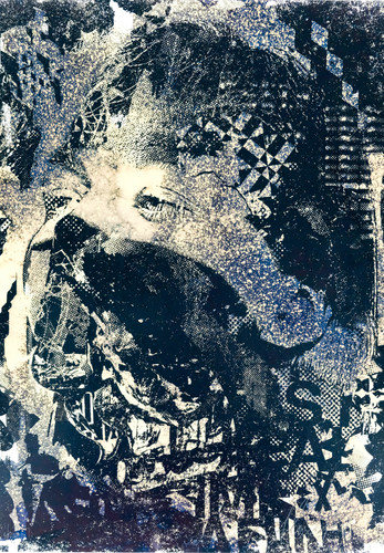 Vhils glance sérigraphie - :,