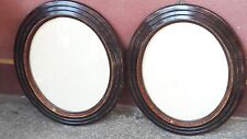 Antica Coppia Cornici Ovali In Radica