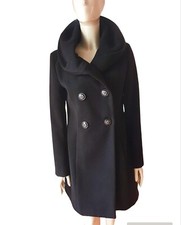 Costanza Della Vale Capotto Elegante Doppio Petto Nero Tg.XL/IT 46 Donna