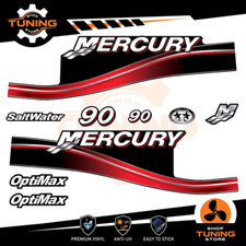 Kit Adesivi Motore Marino Fuoribordo Mercury 90 cv - versione Optimax ROSSO