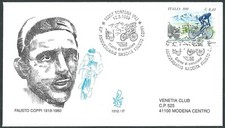 1999 ITALIA FDC VENETIA 1012 FAUSTO COPPI TIMBRO ARRIVO - BF