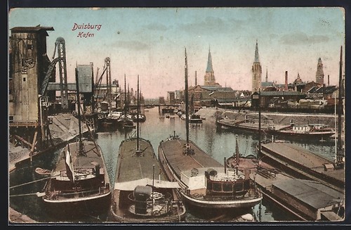 Cartolina duisburg porto - cartolina, duisburg,