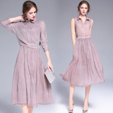 Abito donna estivo rosa seta