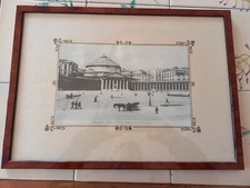 Stampa di Napoli Chiesa di S. Francesco di Paola con cornice nuova. cm 50x34