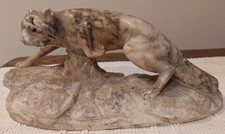 Tigre Scultura da Tavolo in Marmo Italy inizio XX secolo