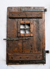 portina antica  chiodata RESTAURATA  legno  RUSTICA  scuro pannello 
