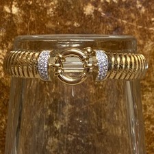 Bracciale Bellezza Oro Vermeil e Cristallo Tubogas Taglio Diamante Made in Italy Itaor