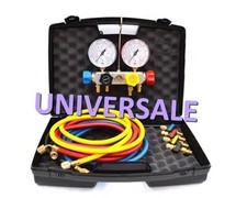 Gruppo manometrico universale a 4 vie per gas refrigerante fruste e rubinetti