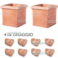 2 Vaso vasi cubo in terracotta