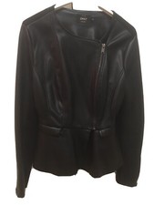 Giubbino Chiodo Ecopelle Nero Avvitato Chiusura Doppio Petto Only Taglia 38 Xs