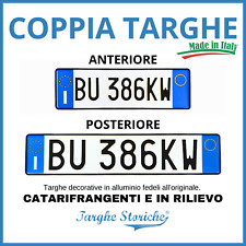 COPPIA TARGHE auto Anteriore e Posteriore stampate IN RILIEVO Targa Decorativa