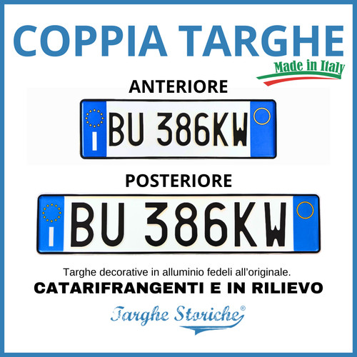 Coppia targhe auto anteriore - coppia,