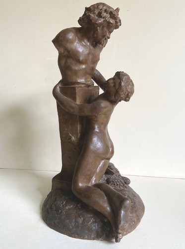 Scultura terracotta ninfa - terracotta, e