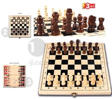 multi gioco da tavolo scacchi dama backgammon scacchiera con 3 giochi completi
