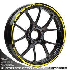 ADESIVI PROFILI RUOTA CERCHI GIALLO FOR DUCATI 1100 SCRAMBLER SPORT 2018-2020