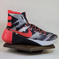 Scarpe Nike Hyperdunk 2015 da uomo taglia 9 nere rosse basket alte 749567-160