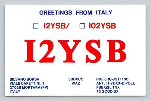 Radioamatore qsl i2ysb - radioamatore,