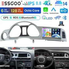 Per Audi A6 C6 4F MMI 2G 2005-2009 CarPlay Android 14 6+128G Autoradio GPS Navigatore
