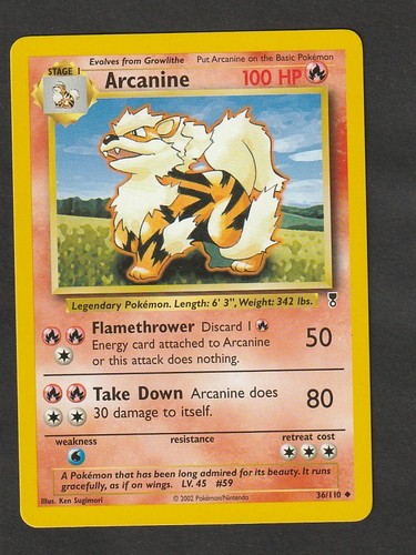 Arcanine 110 pokemon - 36/110, card