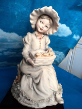 SCULTURA GIUSEPPE ARMANI FLORENCE & CAPODIMONTE BIMBA CON PULCINI 1982