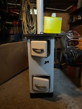 Stufa a Legno Funzionante Bianca 2 Sportelli con canna fumaria