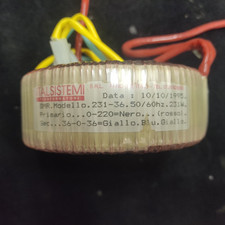 Trasformatore toroidale 231W secondario 36V-0-36V primario 220V
