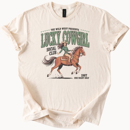 Maglietta lucky cowgirl rodeo - lucky,