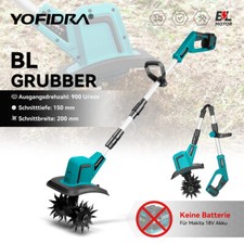Motozappa da giardino a batteria brushless YOFIDRA® motozappa zappa per Makita batteria 18 V