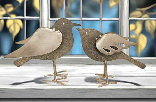 Coppia uccellini metallo - uccellini,