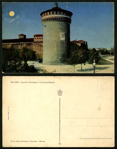 Milan old postcard - old, castello