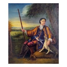 Quadro Dipinto a Mano 50x60 cm Made in Italy Ritratto di François Desportes