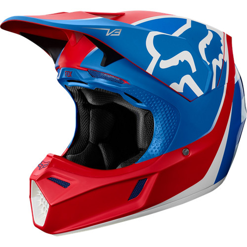 Casco fox kila blue - v3, blue/red