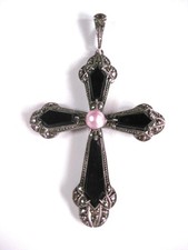 Antico Pendente Croce Argento