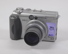 Canon PowerShot G3 4,0 megapixel fotocamera digitale flip screen argento testata + scheda CF 2 GB