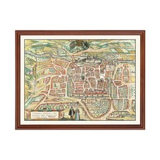 Vecchia mappa di Weimar 1582 -