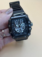 Orologio Uomo Scheletrato Silicone Datario Movimento Vista Lancette Luminose prx