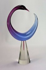 Scultura uccellino Salviati vintage in vetro di Murano firmata