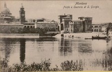 200511 antica cartolina di mantova ponte e castello di san giorgio