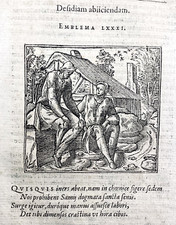 Pythagore 1614 Gravure Samos Emblème Oisiveté Alciati Emblemata Engraving