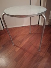 Tavolo bar vintage tondo in alluminio