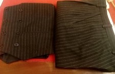 PANTALONI + PANCIOTTO - SET VINTAGE IN GESSATO - 42 - DONNA - NO LOGO SARTORIALE