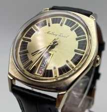 Orologio Vintage Mathey-Tissot Automatico Data Giorno Cassa Cuscino Quadrante Oro 1970