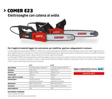COMER E23: ELETTROSGA CON CATENA AL WIDIA - Comer / ART. EE21-IR12