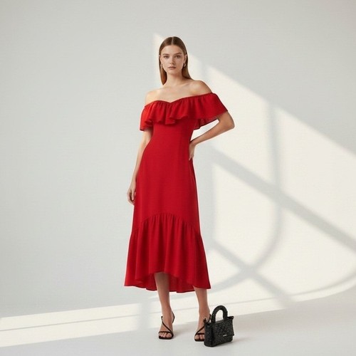 Abito midi reformation rosso - abito,