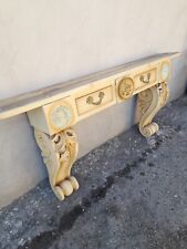 CAMINO-CONSOLE-MENSOLA LEGNO PIENO CON 2 CASSETTI - LACCATA CHIARA - '900 EMILIA