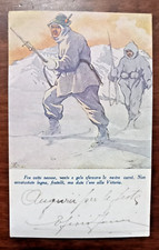 12000 CARTOLINA IN FRANCHIGIA ILLUSTRATA ALPINI 1917 VIAGGIATA